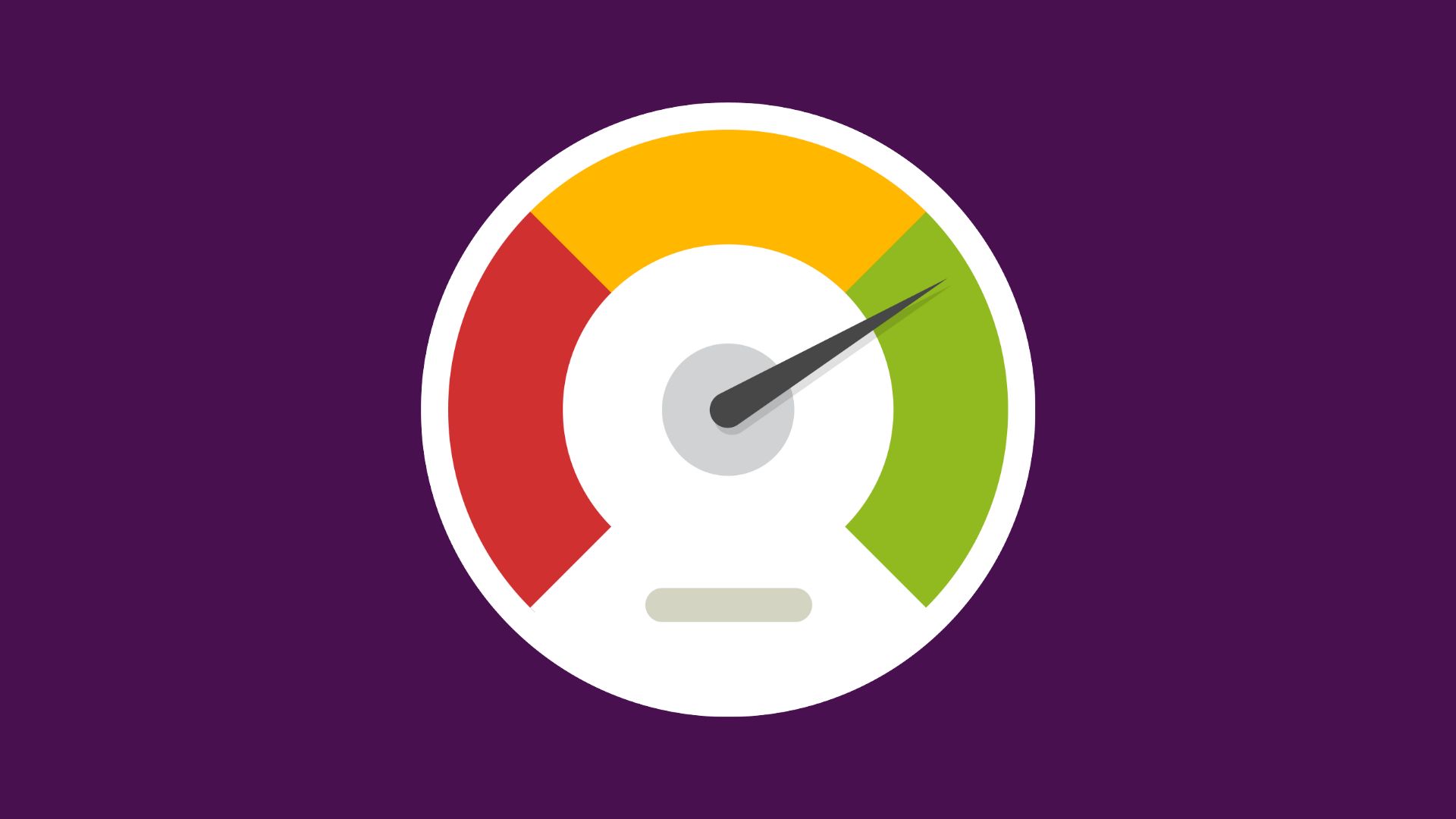 Purple background with icon showing a circular diagram representing a pressure gauge with green, yellow, and red sections and a dial